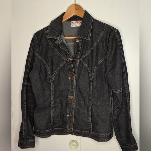Venus Wonen's Fitted button up Denim Jacket.  4 Pockets, Small - Picture 1 of 11